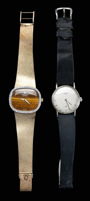Two gold, diamond wristwatch