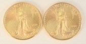 TWO GOLD EAGLES, 1 OZ. EACH.Tw
