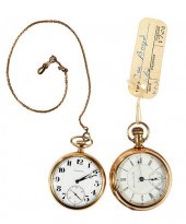 TWO GOLD-FILLED POCKET WATCHES