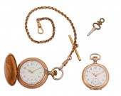 TWO GOLD-FILLED POCKET WATCHES