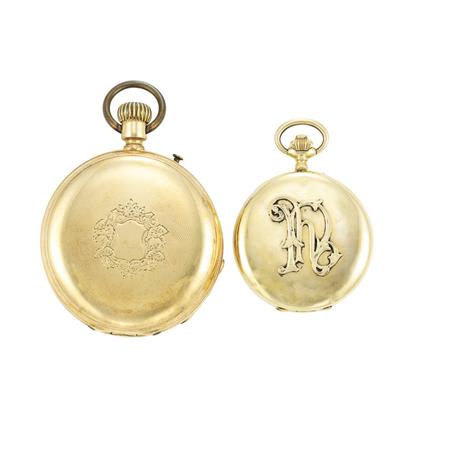 Two Gold Hunting Case Pocket