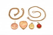 TWO GOLD NECKCHAINS AND FOUR P