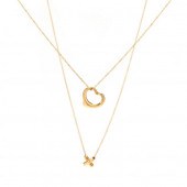 TWO GOLD PENDANT NECKLACES, TI