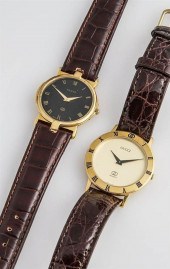 TWO GOLD PLATED QUARTZ WRISTWA