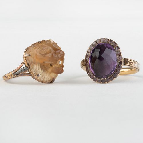 TWO GOLD RINGSBoth unmarked; one