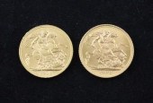 Two gold sovereigns; 1912 and