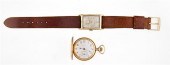 Two gold timepieces Elgin engr