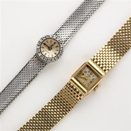 Two Gold Wristwatches 	 