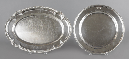 Two Gorham silver platters 13" l.