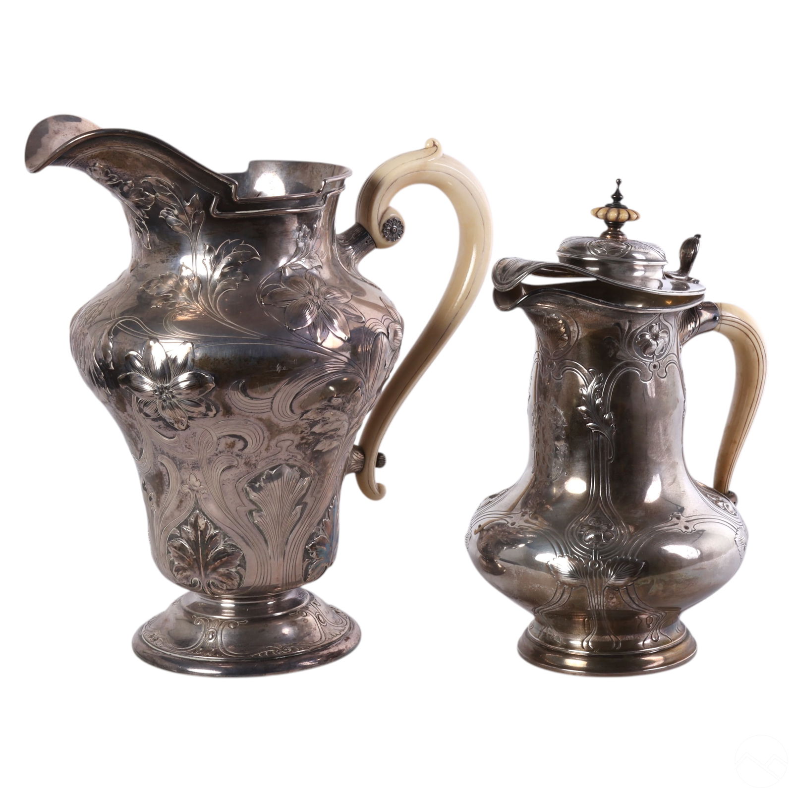TWO GORHAM STERLING ART NOUVEAU