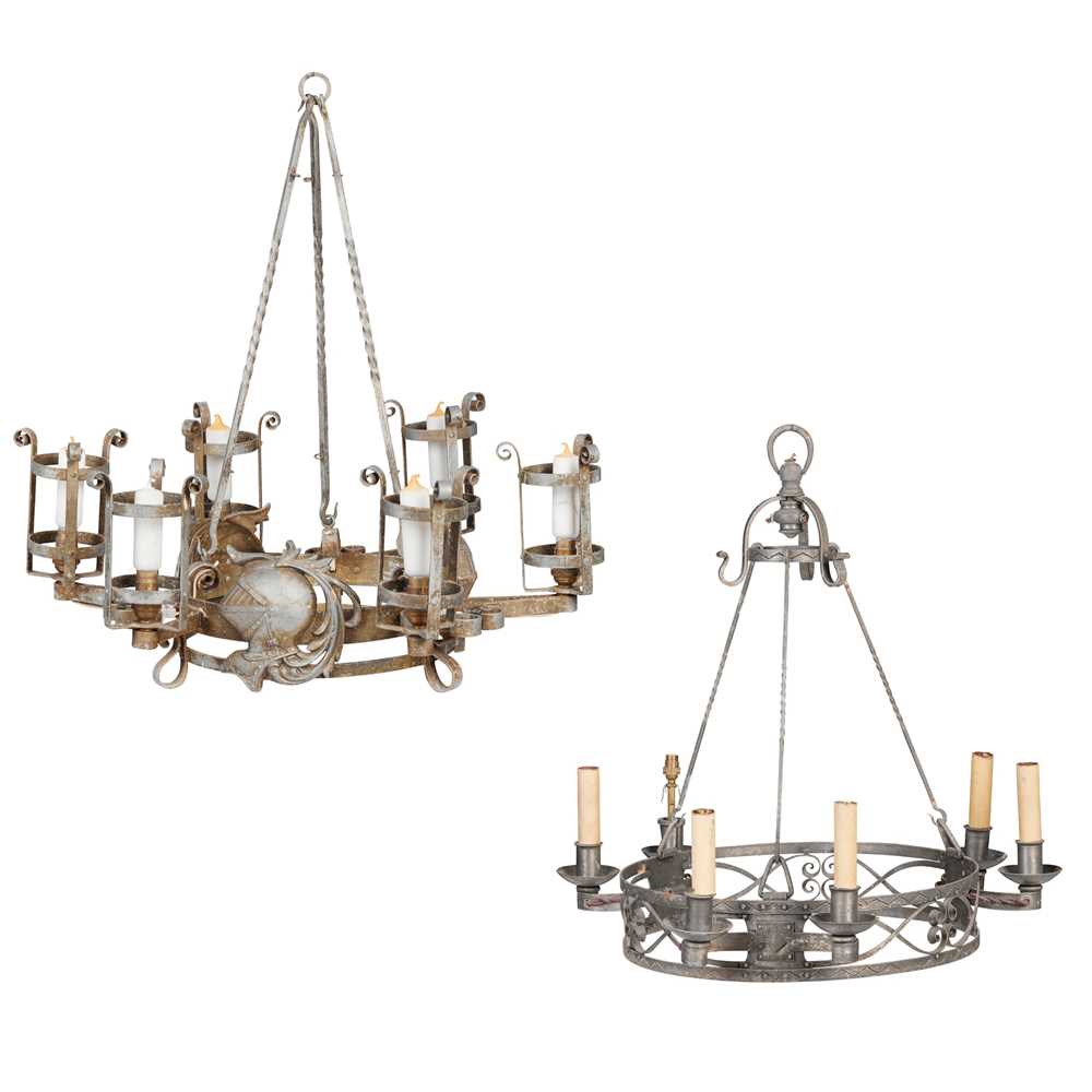 TWO GOTHIC STYLE WROUGHT METAL