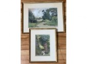 Two gouaches by René Pean (Fre