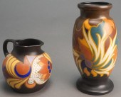 TWO GOUDA POLYCHROME GLAZED VA