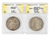 TWO GRADED CARSON CITY MORGAN