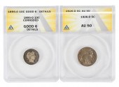 TWO GRADED COINS, BUFFALO NICK