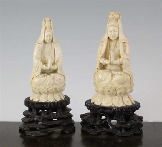Two graduated Chinese ivory