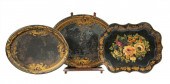 TWO GRADUATED TOLE PEINTE TRAY