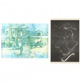 TWO GRAPHIC WORKS - JAMES HUFF