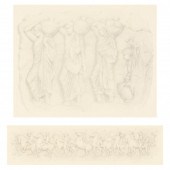 TWO GRAPHITE DRAWINGS OF THE P