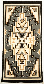 TWO GRAY HILLS NAVAJO WEAVING
