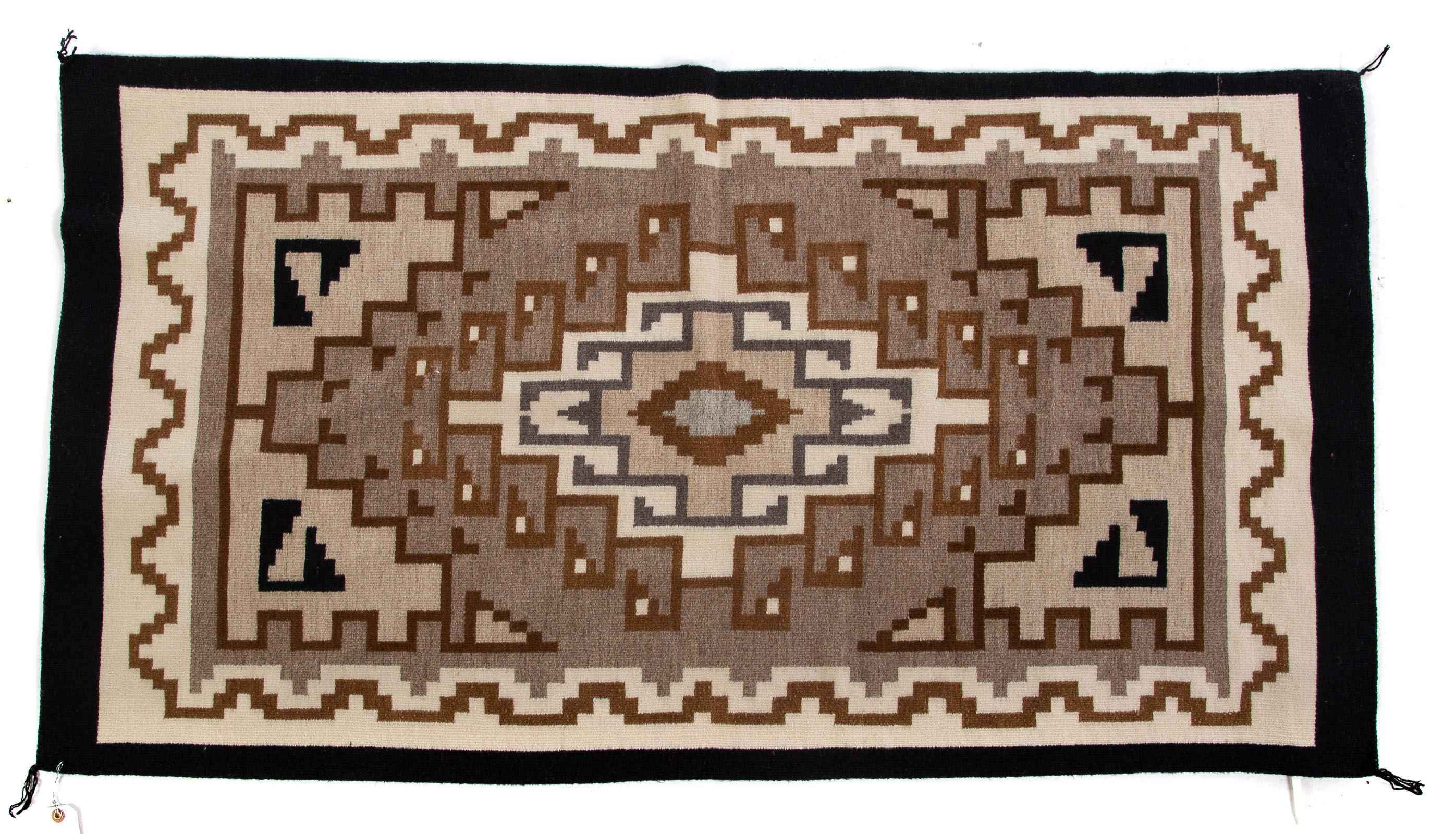 TWO GRAY HILLS STYLE NAVAJO BLANKET