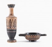 TWO GREEK TERRACOTTA VESSELS,