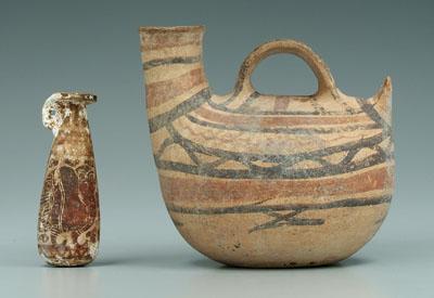 Two Greek vessels: [askos] (pouring