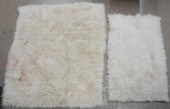 TWO GREEK WOOL SHAG RUGS, LARG