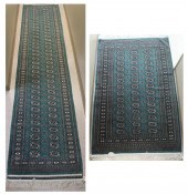 TWO GREEN BOKHARA RUGSTWO GREE