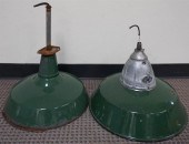 TWO GREEN ENAMEL DECORATED HAN