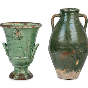 Two Green Glazed Pottery