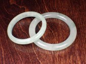 TWO GREEN JADE BANGLESTWO GREE