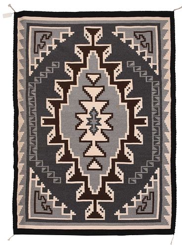 TWO GREY HILLS NAVAJO TEXTILE20th