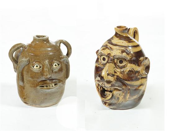 TWO GROTESQUE JUGS.  American  late