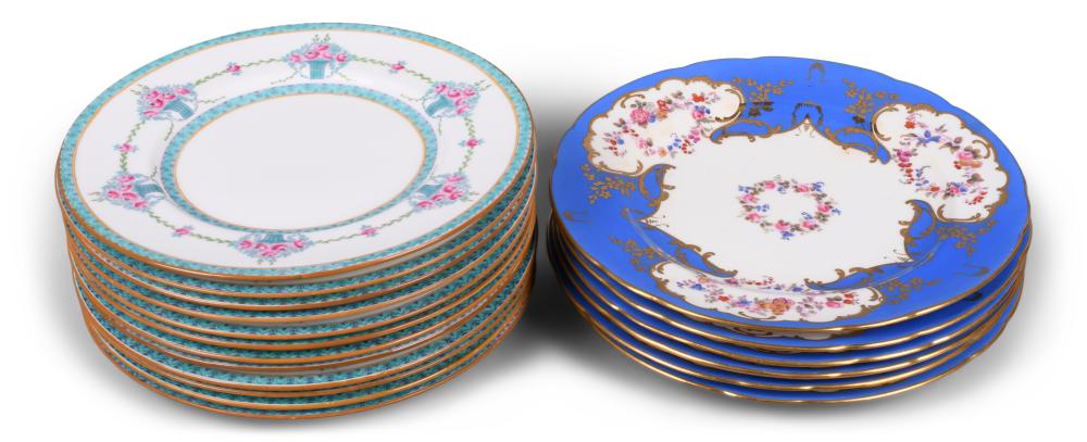 TWO GROUPS OF MINTONS LUNCHEON