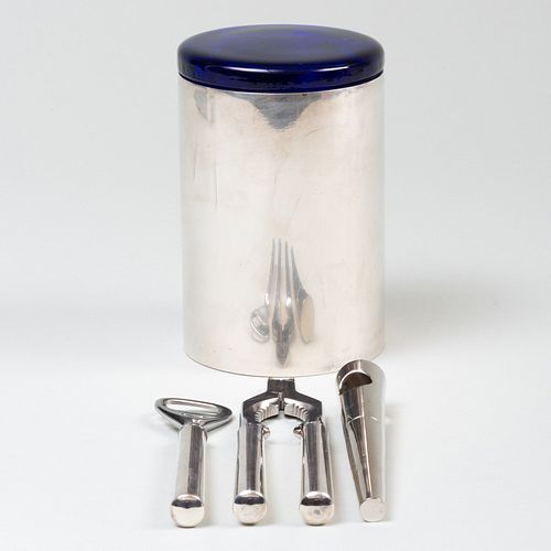 TWO GUCCI SILVER BAR UTENSILS AND A