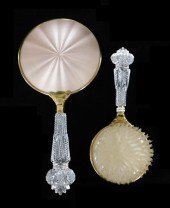 TWO GUILLOCHE ENAMEL AND CUT G