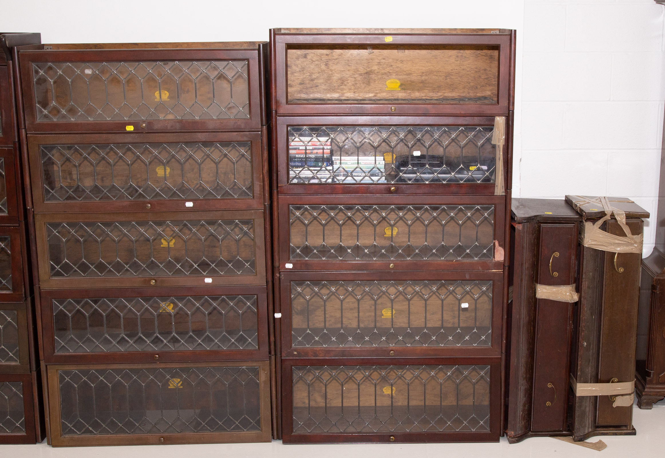 TWO GUNN CHERRY BARRISTER BOOKCASES