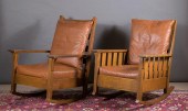 TWO GUSTAV STICKLEY OAK ROCKER