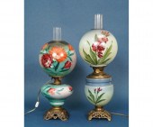 Two GWTW lamps with brass work