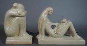 TWO HAEGER GLAZED POTTERY FIGU