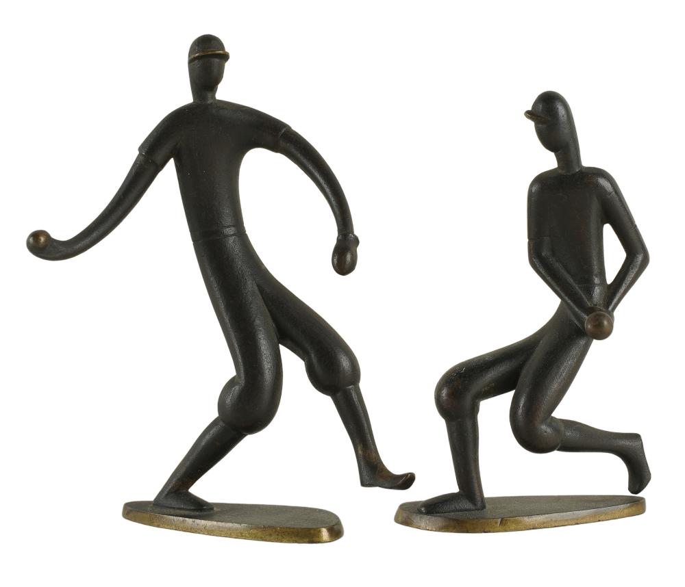 TWO HAGENHAUER BRONZE BASEBALL
