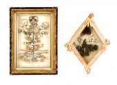 TWO HAIR ART PIECES.  Ida Ko[c