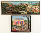 TWO HAITI OIL ON PANEL PAINTIN