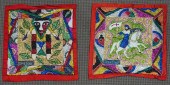 TWO HAITIAN FOLK ART BEADED EM