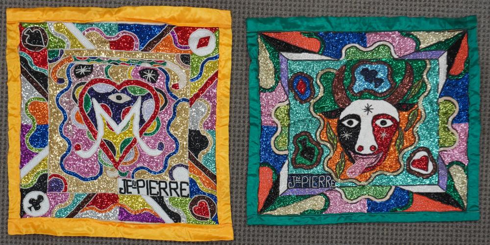 TWO HAITIAN FOLK ART BEADED