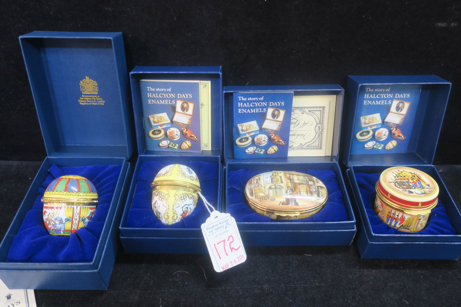 TWO HALCYON DAYS ENAMEL MUSIC BOXES