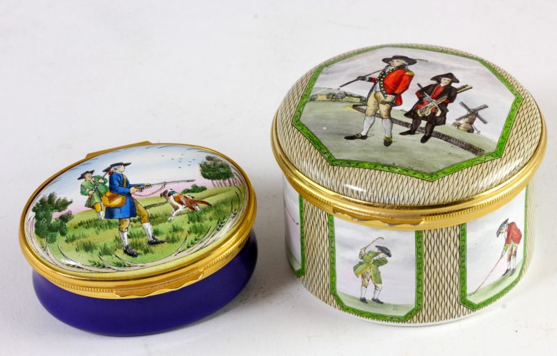 Two Halcyon Days Enamels Sporting