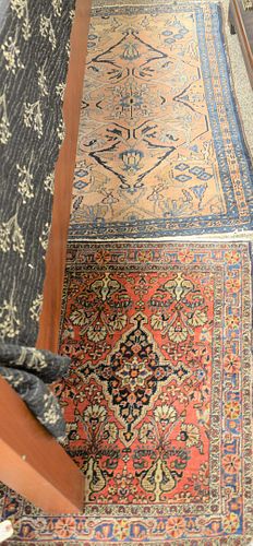 TWO HAMADAN ORIENTAL THROW RUGS, 2'