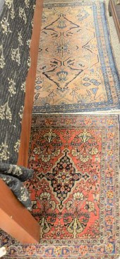TWO HAMADAN ORIENTAL THROW RUG